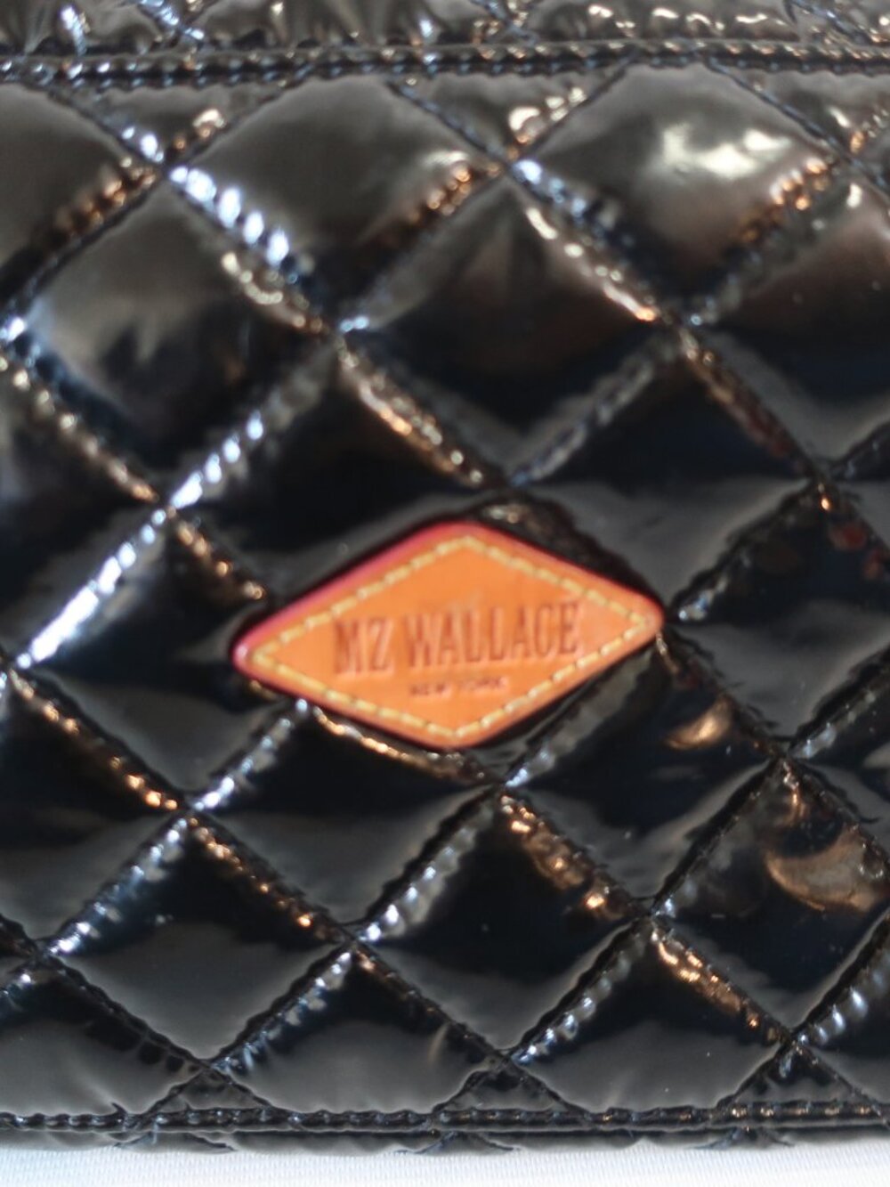 MZ Wallace Black Small Quilted Sutton Deluxe High Gloss Lacquer Finish Bag - Picture 10 of 13